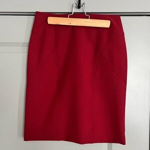 Red Worthington Pencil Skirt